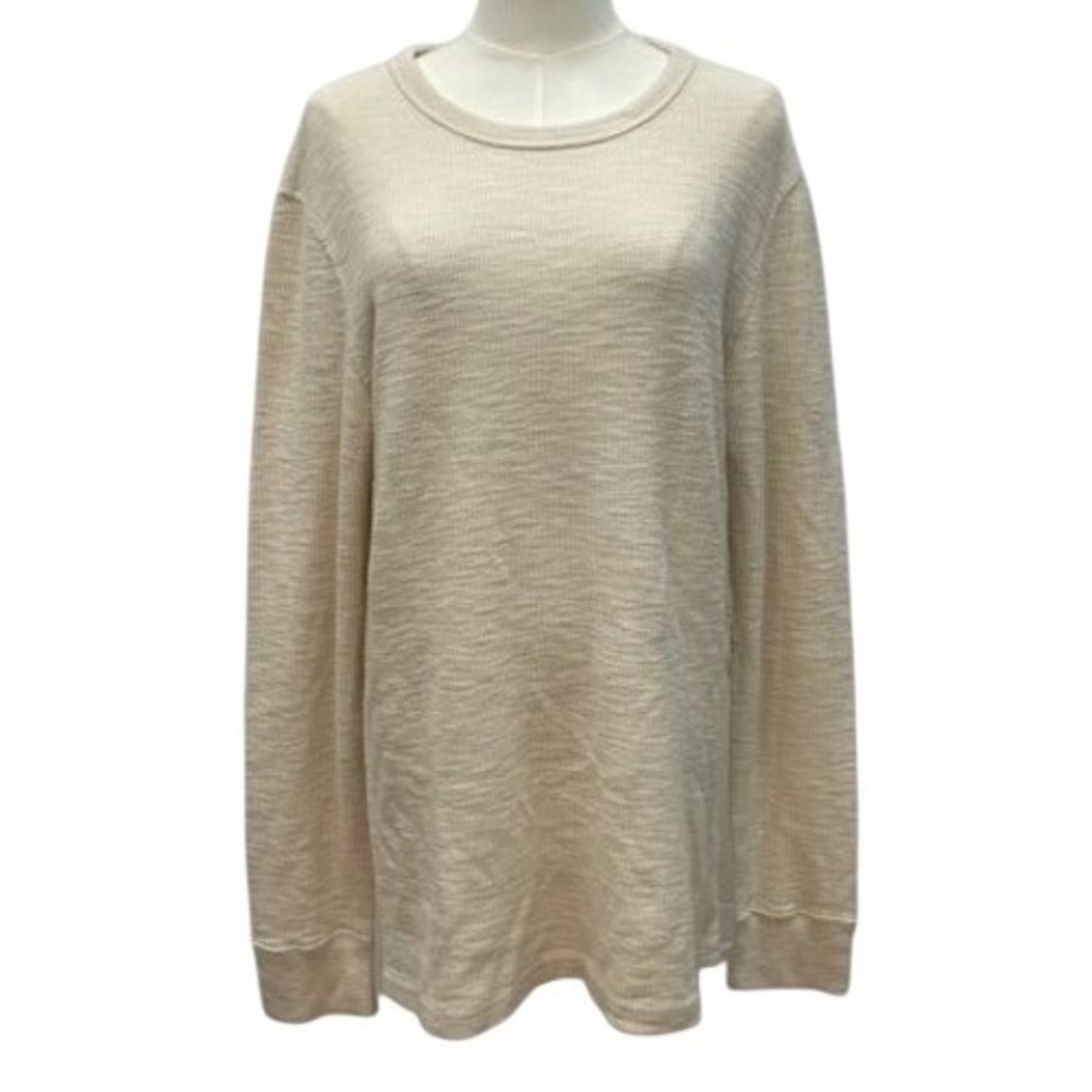 J Crew Knit Top Womens Large Beige Crewneck Long Sleeve Shirt SPOT